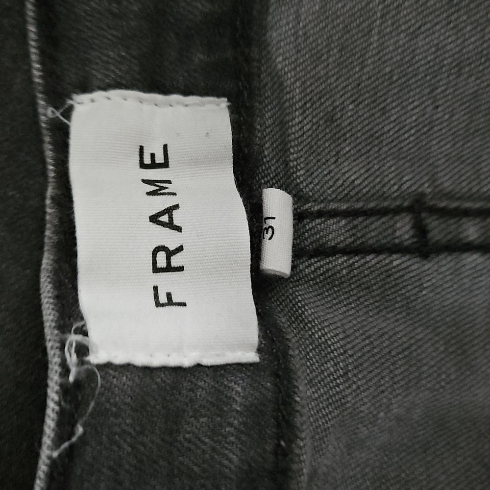 FRAME Le Jane Crop Denim Jeans Obsidian Black Gray Size 31 - Picture 14 of 17